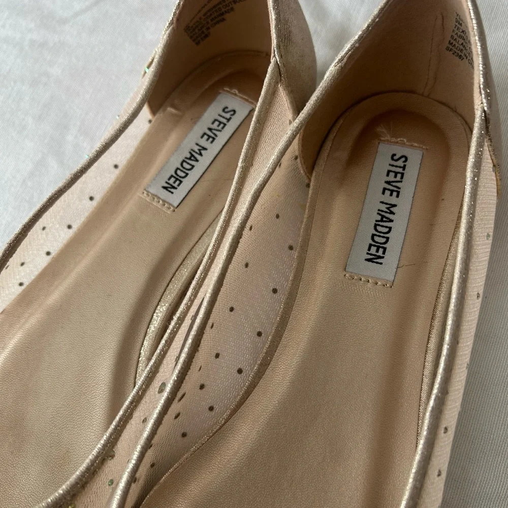 Steve Madden Women's Glittering Beige Flats - Picture 4 of 6